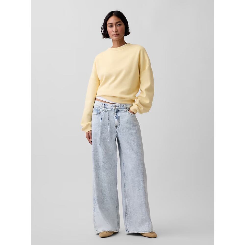 Gap Mid Rise UltraSoft Baggy Micro Belt Jeans - 26 - Picture 2 of 6